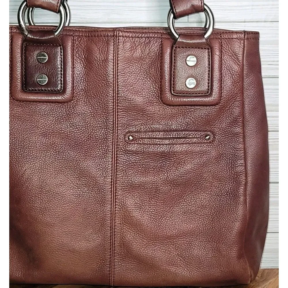 B Makowsky Leather Hobo Tote Large Brown‎ Shoulder Bag Purse Weekender